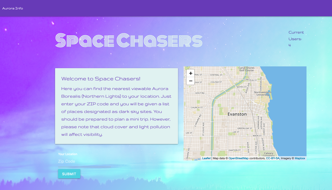 examples of various screens in the SpaceChasers app